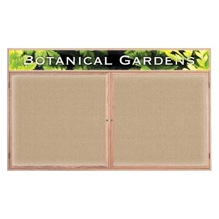 UNITED VISUAL PRODUCTS Open Faced Traditional Rounded Corkboard UV641ARC-BRONZE-KEYLIME